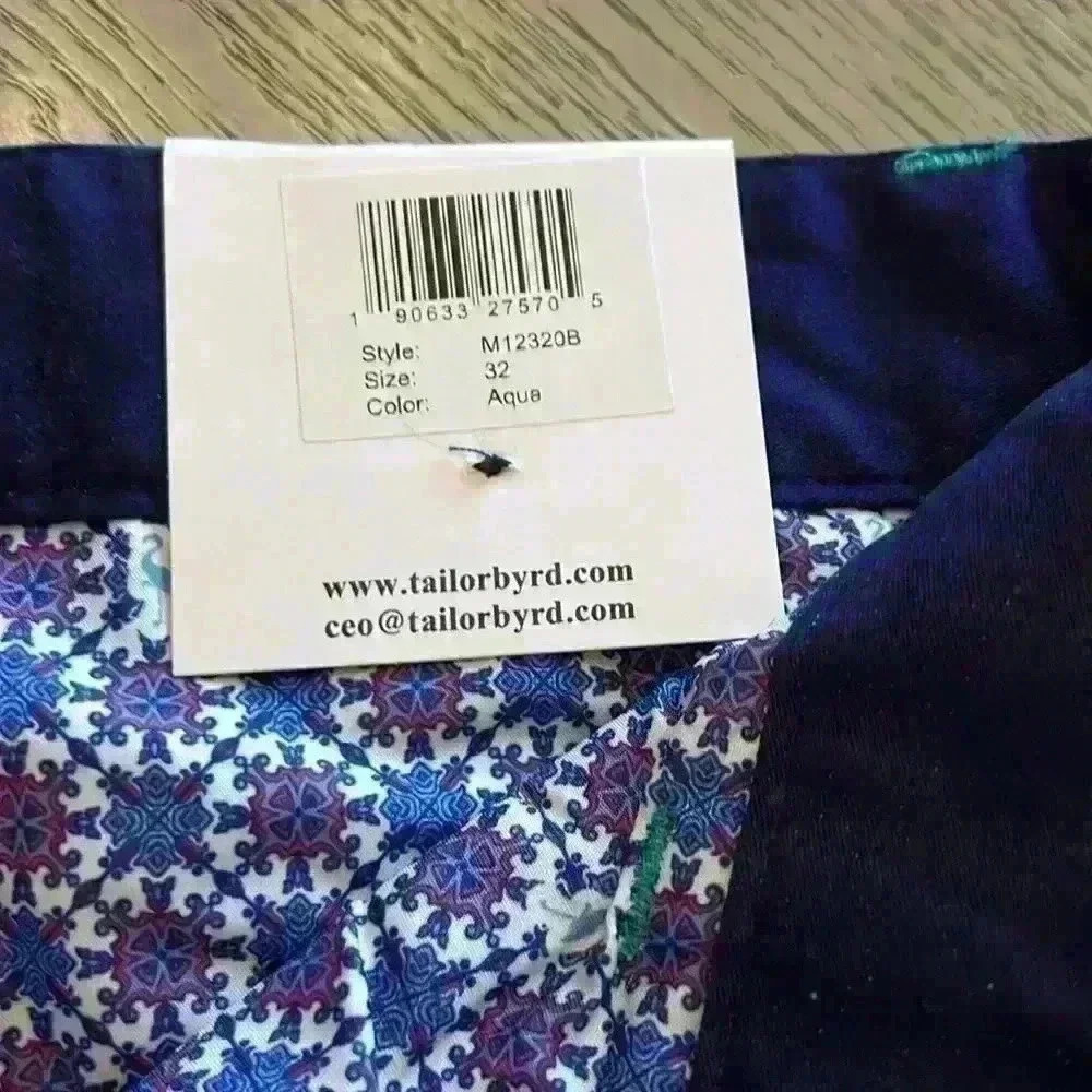 Tailorbyrd Collection NWT flat front, aqua men’s shorts. Size 32‎ - Picture 6 of 9